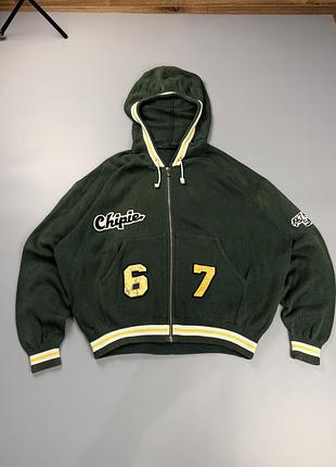 Зіп-худі chipie vintage knit full-zip hoodie green xl made in france
