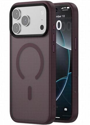 Tpu+pc чехол blueo skin friendly frosted with magnetic fit для apple iphone 17 pro / 18 pro (6.3") бордовый / deep cherry