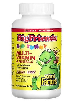 Natural factors chewable multi-vitamin & minerals 60 жевательных таблеток