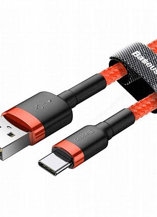 Дата кабель baseus cafule usb to type-c cable 3a (1m) (catklf-b) красный 2