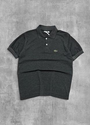 Поло lacoste оригінал сіре чоловіче бавовняна теніска кофта лакост