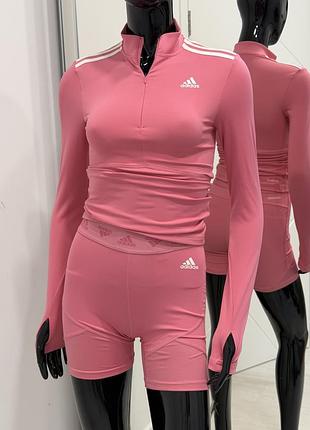 Рожевий спортивний комплект adidas hyperglam (кофта + шорти)