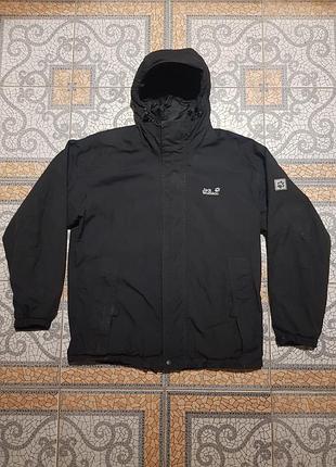 Куртка чоловіча трекінгова jack wolfskin чорна (m-l)