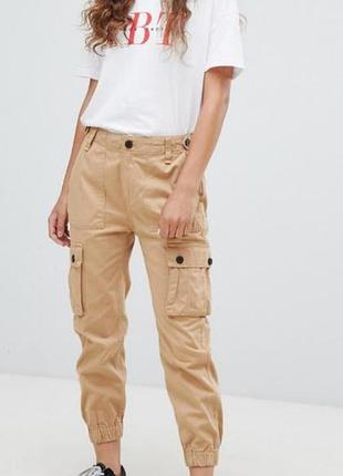 Стильные коттоновые джогеры-карго, 42-46разм, bershka.