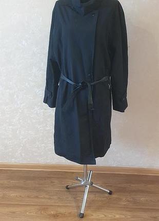 Чорний оригінальний плащ тренч maxmara італія батал, розмір l / xl (eur 42 / 44)