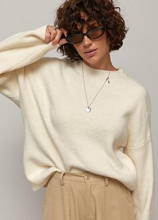 Подовжений в’язаний джемпер oversize