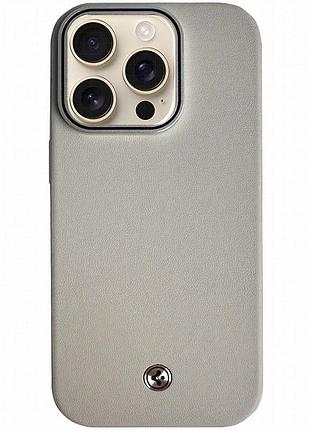 Чехол sgp pc+leather with magnetic fit для apple iphone 15 pro (6.1") grey