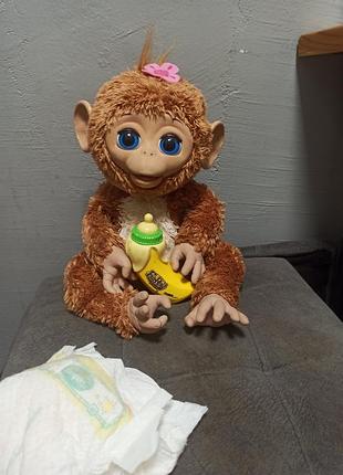 Интерактивная игрушка смешная обезьянка furreal friends my giggly monkey pet hasbro.