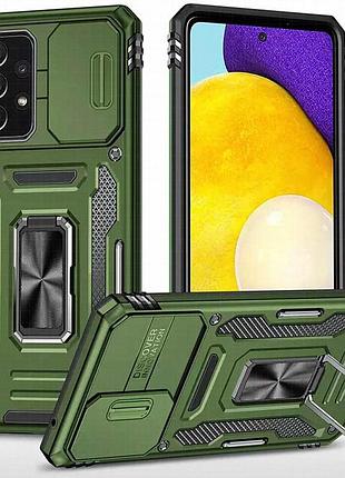 Ударопрочный чехол camshield army ring для samsung galaxy a33 5g оливковый / army green