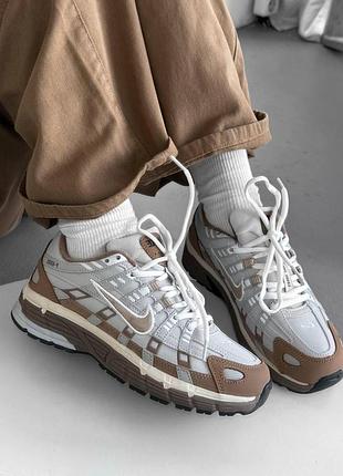 Белые кроссовки унисекс nike p-6000 white green black х найк 41
