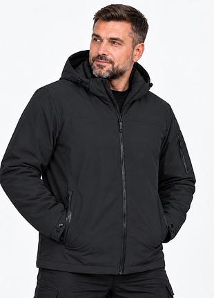 Куртка чоловіча myst демісезонна великих розмірів xxxl-8xl з капюшоном, що відстібається,чорний, 4xl