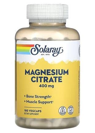 Solaray magnesium citrate 400 mg 180 капсул