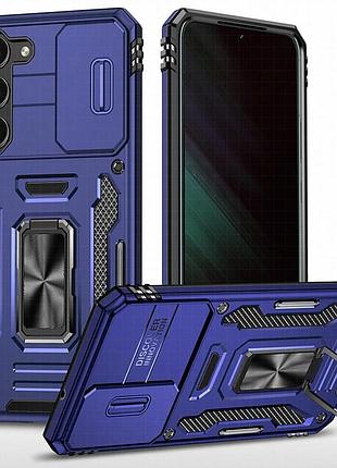 Ударопрочный чехол camshield army ring для samsung galaxy s21 синий / navy