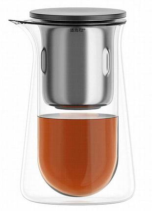 Чайник для заваривания teapot d-50 press type 600ml transparent