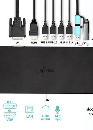 Док-станція i-tec cahdmidvidockpro usb 3.0, hdmi, dvi, lan