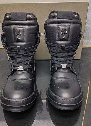 Кросівки rick owens x chrome hearts geobasket чорні