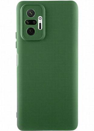 Чехол tpu getman liquid silk full camera для xiaomi redmi note 10 pro / 10 pro max зеленый / dark green