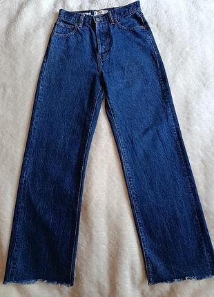 Широкі джинси mango nora з необробленим низом (розмір eur 34/xs)