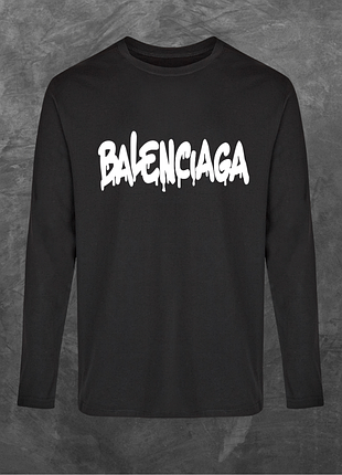 Лонгслив унисекс с принтом balenciaga (мод2) база черная xl