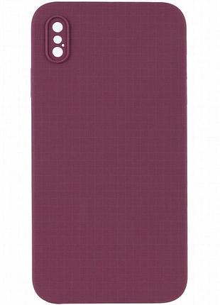 Чехол silk square full camera protective (aa) no logo для apple iphone x / xs (5.8") бордовый / maroon