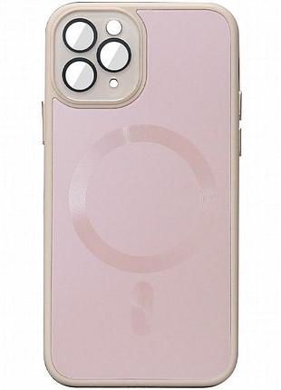 Чехол tpu+glass sapphire midnight with magnetic fit для apple iphone 12 pro (6.1") розовый / pink sand