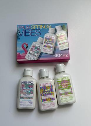 Hempz лімітований набір лосьоний для тіла крем palm springs vibes limited edition mini lotion trio