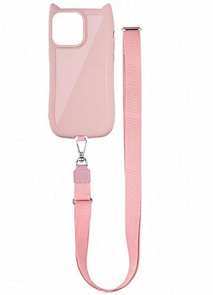 Чехол tpu getman cat with straps для apple iphone 14 pro (6.1") pink