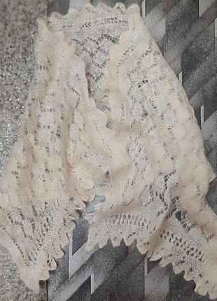 Шарфик ажурный винтаж 90*35 нюанс