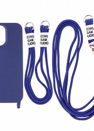 Чехол tpu two straps california для apple iphone 13 (6.1") темно-синий / midnight blue