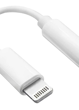 Адаптер-перехідник lightning на aux 3.5 мм для apple iphone / ipad — аудіокабель для навушників, колонок та авто