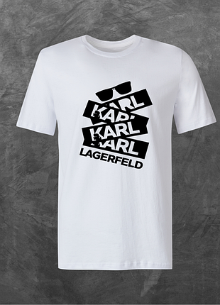 Футболка унисекс с принтом karl lagerfeld карл базовая белая 2xl