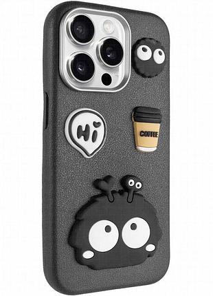 Чехол tpu leather toys для apple iphone 12 pro max / 13 pro max (6.7") monster / black
