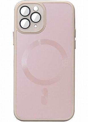 Чехол tpu+glass sapphire midnight with magnetic fit для apple iphone 14 pro (6.1") розовый / pink sand
