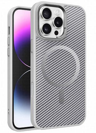 Чехол tpu+pc carbon mirage with magnetic fit для apple iphone 16 pro (6.3") grey