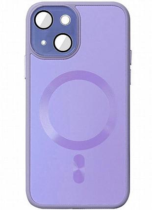 Чехол tpu+glass sapphire midnight with magnetic fit для apple iphone 14 (6.1") сиреневый / dasheen