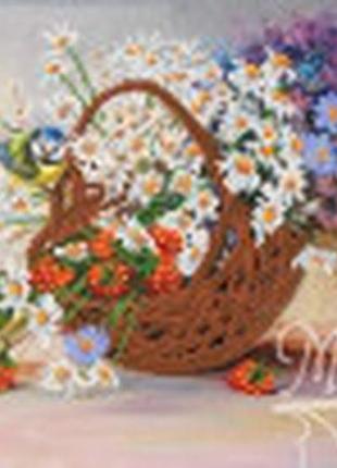 Ркп-044 схема для вишивки бісером кошик ромашок