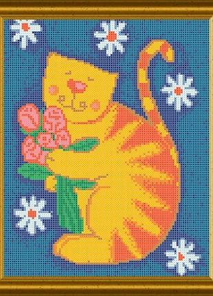 Схема для вишивки бісером кіт муркотун. арт. скм-63