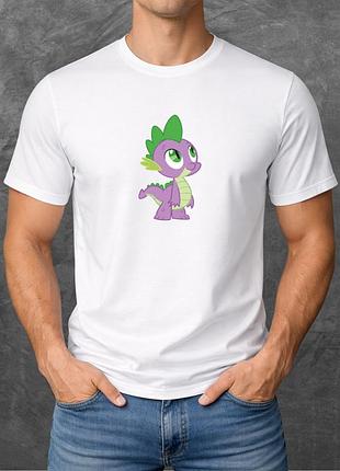 Футболка унисекс с принтом my little pony spike базовая белая xl