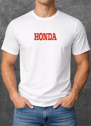 Футболка унисекс с принтом honda хонда базовая белая 2xl