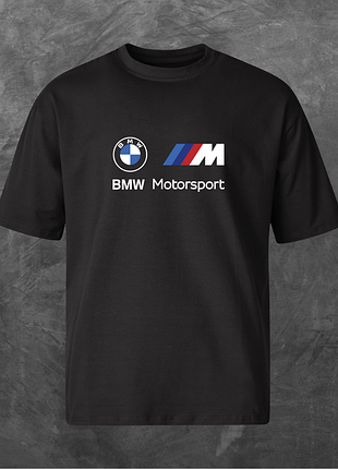 Футболка унісекс з принтом bmw м бмв оверсайз чорна 2xl