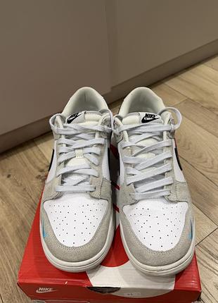 Кросівки nike dunk low сірі з білим 3