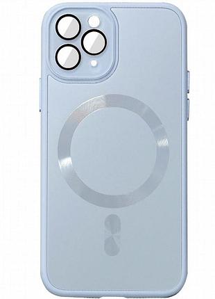 Чехол tpu+glass sapphire midnight with magnetic fit для apple iphone 15 pro (6.1") голубой / blue