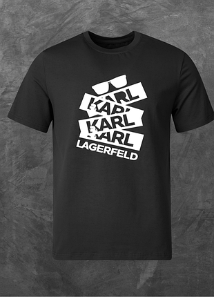 Футболка унісекс з принтом karl lagerfeld карл базова чорна xl