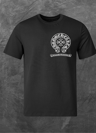 Футболка унисекс с принтом chrome hearts хром хартс (принт спина мод1) базовая черная l