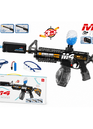 Іграшковий автомат m4 assault rifle 3 в 1, стрільба орбізами, поролоновими кульками та водою, акумуляторний бластер