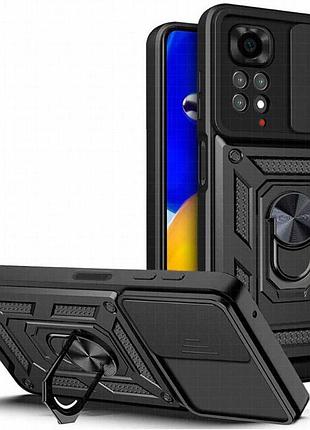 Чехол ummi camshield serge ring для xiaomi redmi note 11 (global) / note 11s черный / black