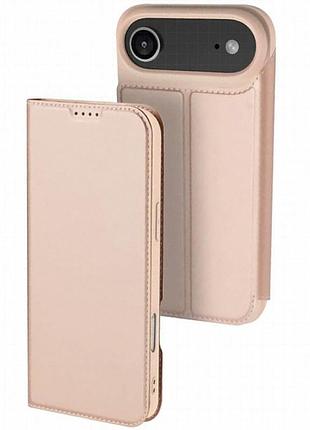 Чехол-книжка dux ducis с карманом для визиток для apple iphone 17 air (6.5") rose gold