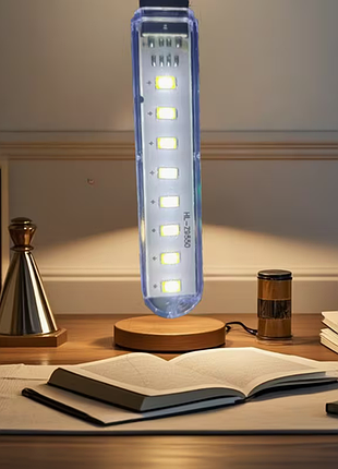 Портативний міні led usb-ліхтарик (8 діодів) — компактна usb лампа для читання та підсвічування біле світло