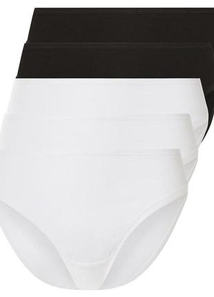 Трусики-слип набор 5 шт. хлопковые для женщины esmara lycra® 464786_461353 3xl черный, белый