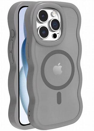 Чехол tpu+pc undine with magnetic fit для apple iphone 14 pro (6.1") grey